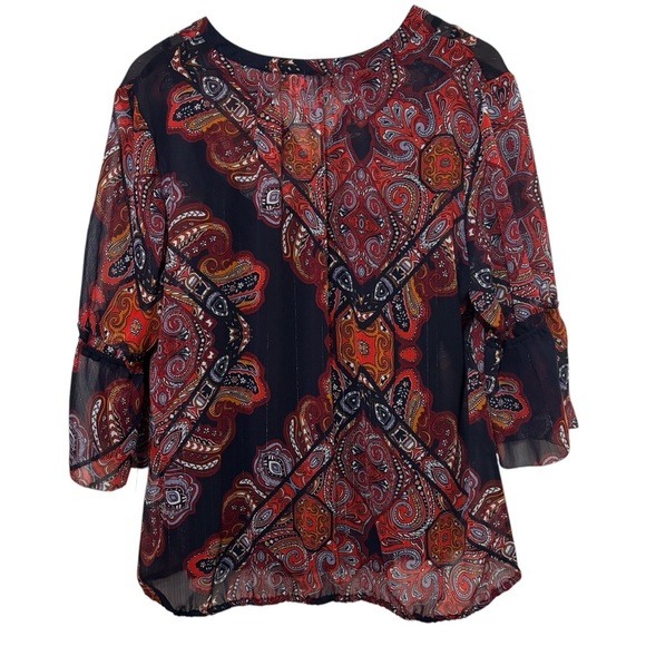 NWT Liz Claiborne Sheer Paisley Print Blouse & Cami Set Boho Women's Size XL - Picture 9 of 16
